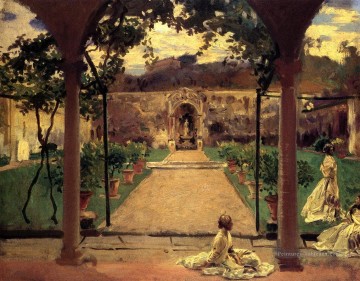 A Torre Galli Mesdames dans un jardin John Singer Sargent Peinture à l'huile